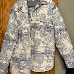 Tommy Bahama Light Blue & White Patterned Button-Up Shirt